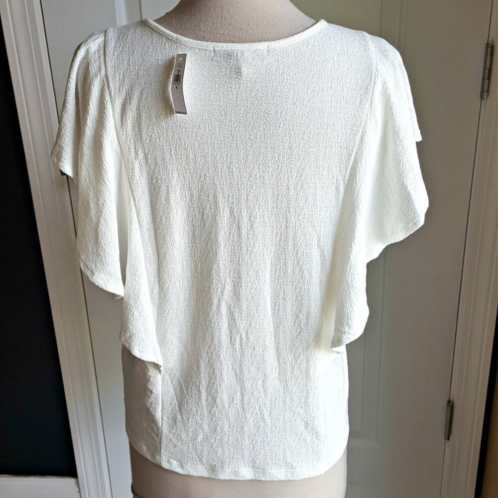 NEW! RUFFLE SIDE BLOUSE By BANANA REPUBLIC - Picture 4 of 5